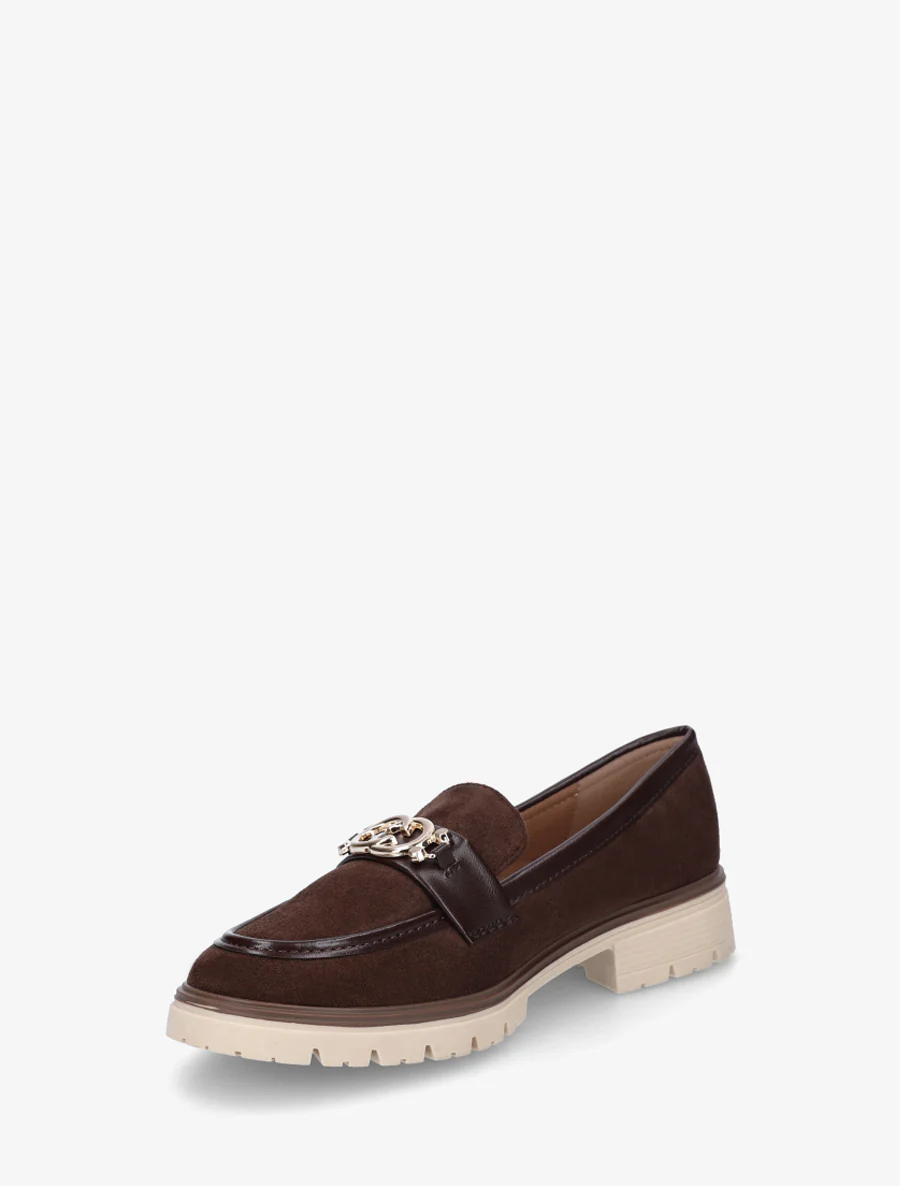 Mocassins en suédine à boucle métallique - Marron - Image 3