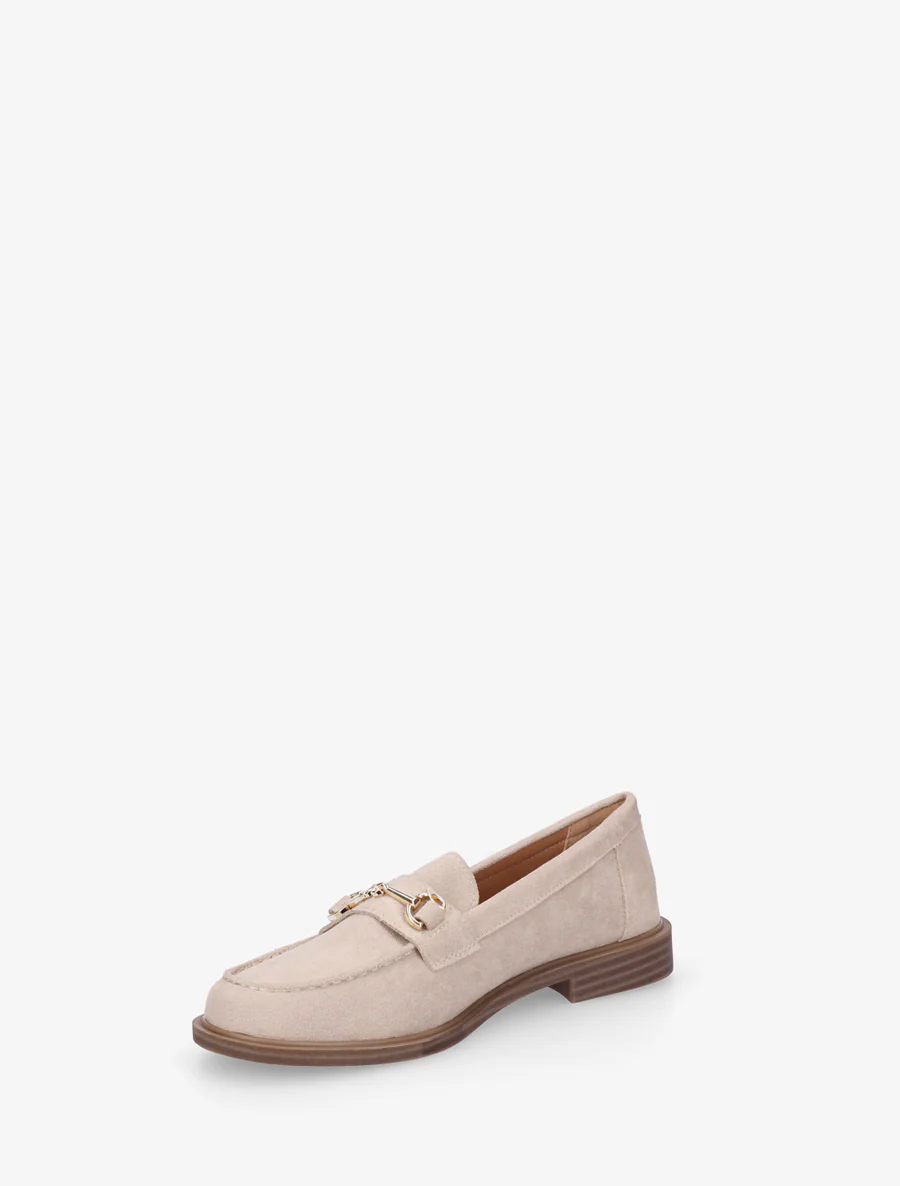 Mocassins en suédine à boucle métallique - Beige - Image 3