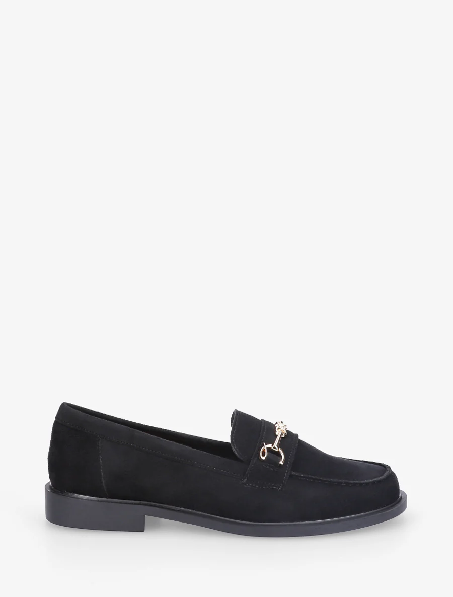 Mocassins en suédine à boucle métallique - Noir