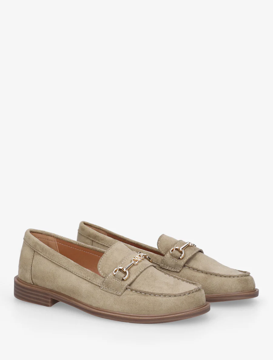 Mocassins en suédine à boucle métallique - Kaki - Image 4