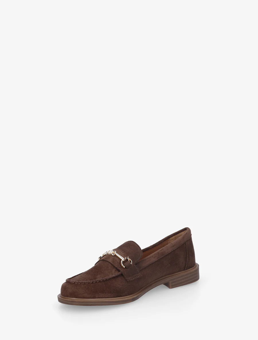 Mocassins en suédine à boucle métallique - Marron - Image 3