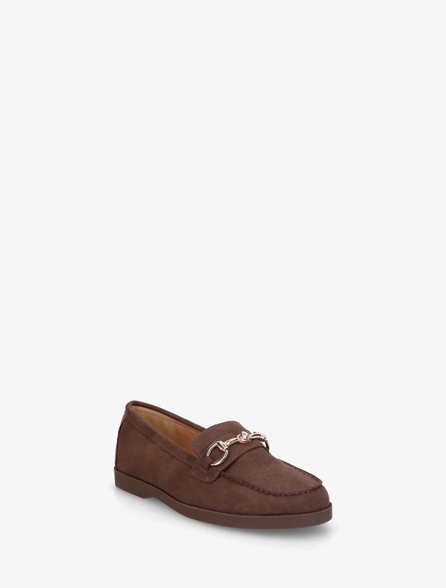 Mocassins en suédine à boucle métallique - Marron - Image 2