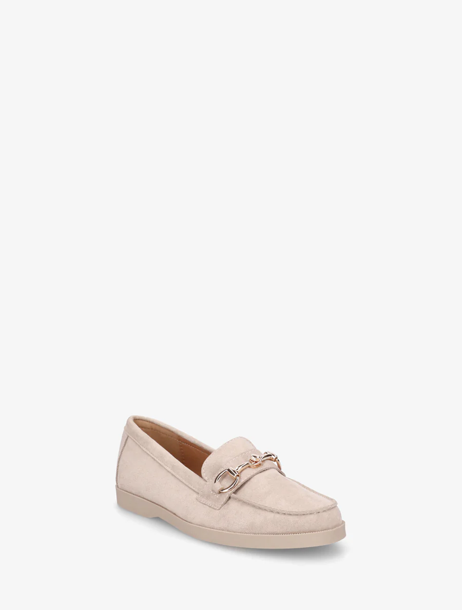 Mocassins en suédine à boucle métallique - Beige - Image 2
