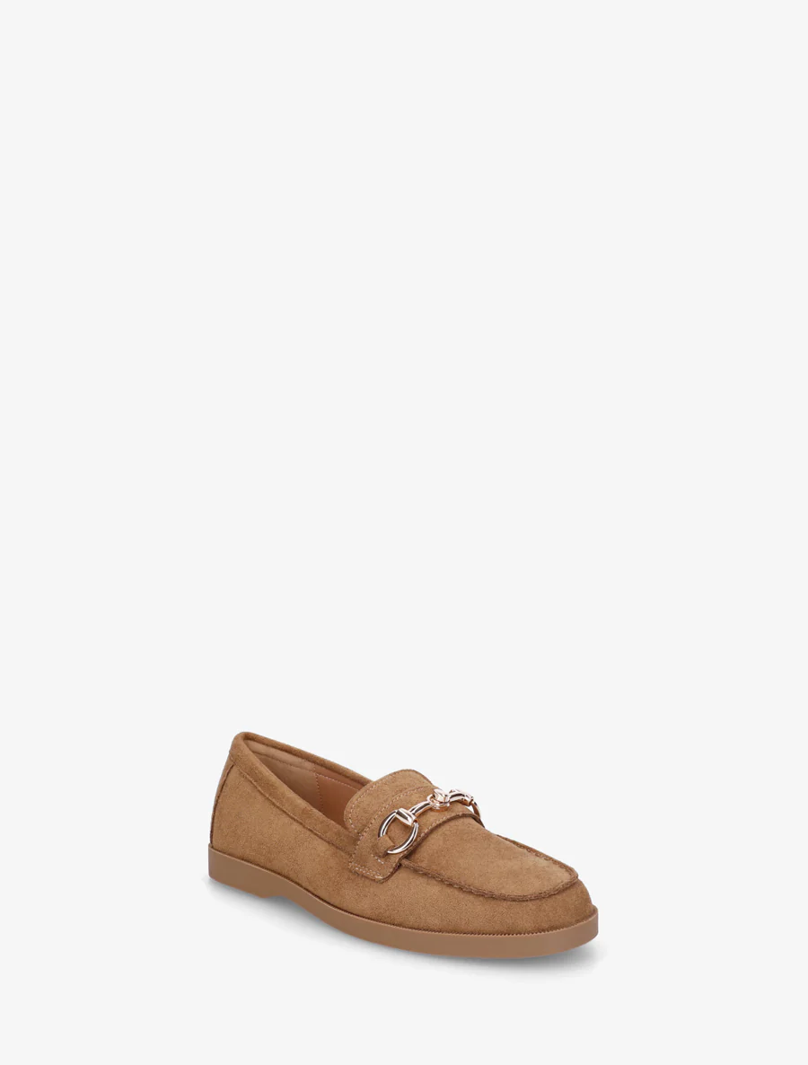 Mocassins en suédine à boucle métallique - Camel - Image 2