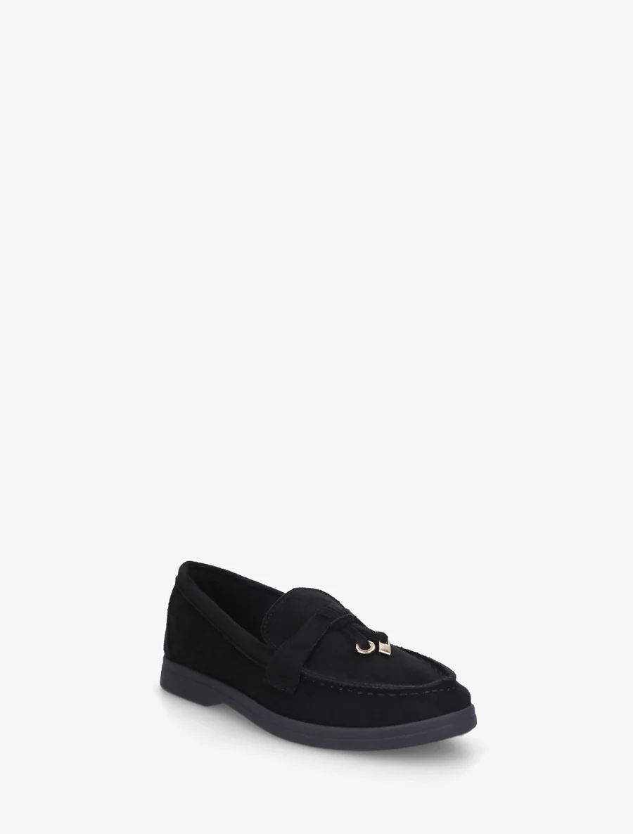 Mocassins en suédine à empiècement bijoux - Noir - Image 2