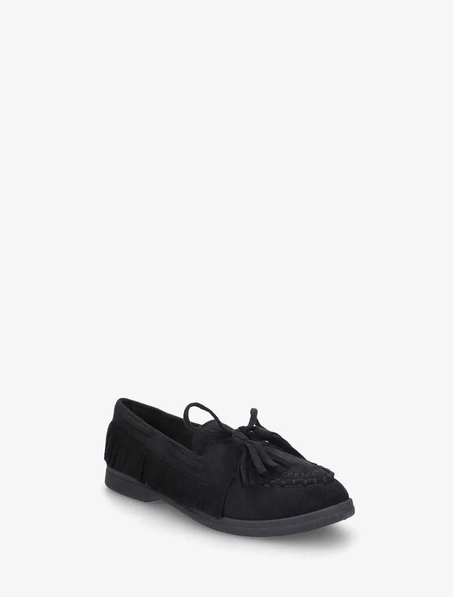 Mocassins en suédine à franges - Noir - Image 2