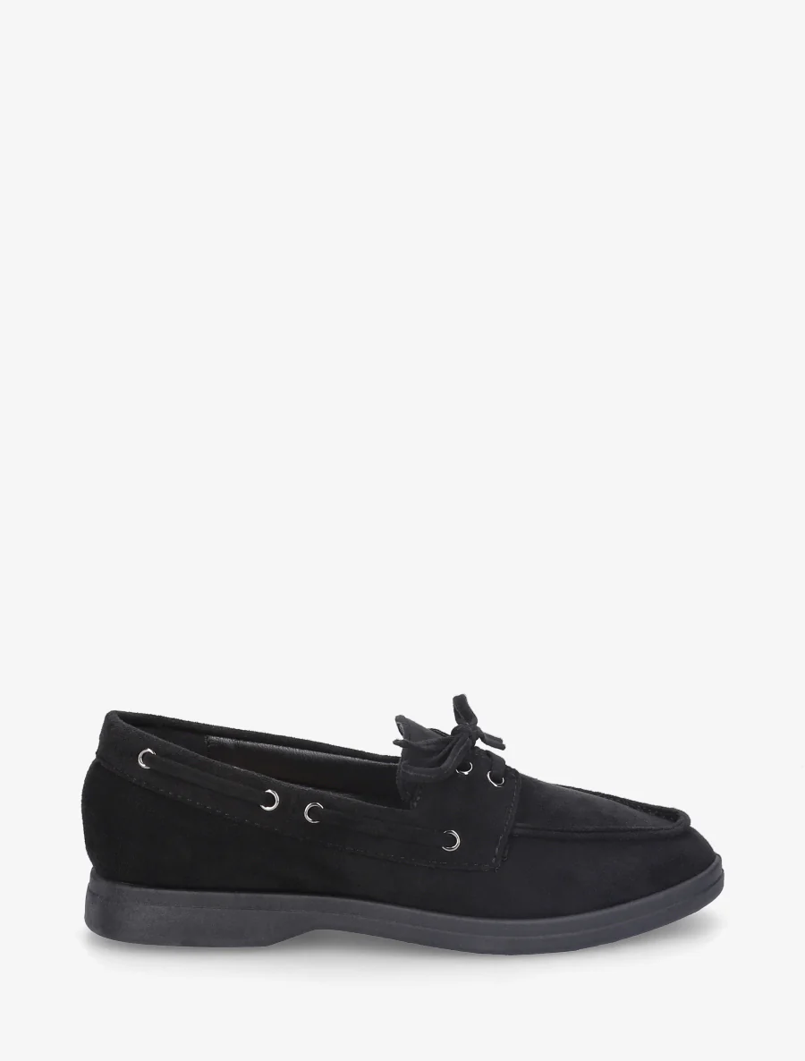 Mocassins en suédine à lacets - Noir