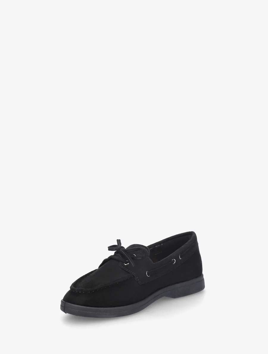 Mocassins en suédine à lacets - Noir - Image 3