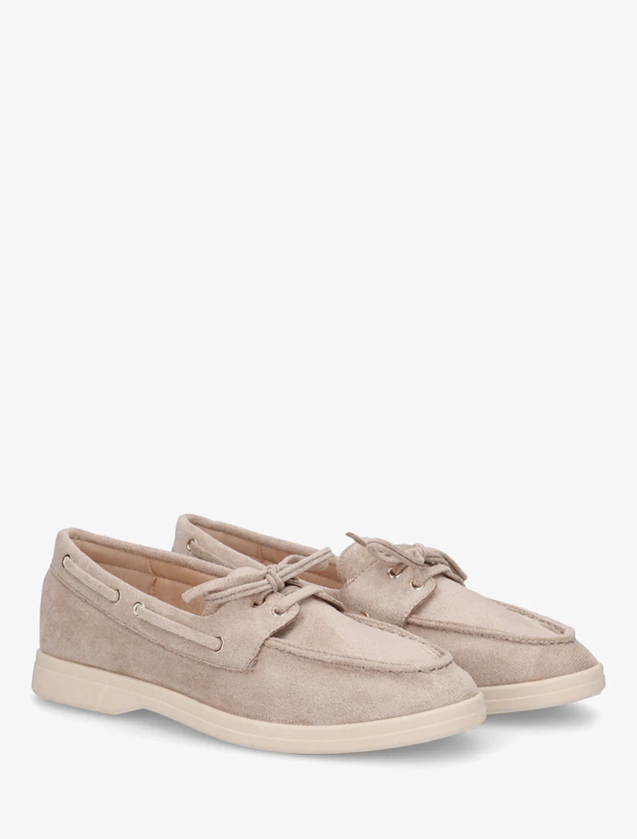 Mocassins en suédine à lacets - Taupe - Image 4
