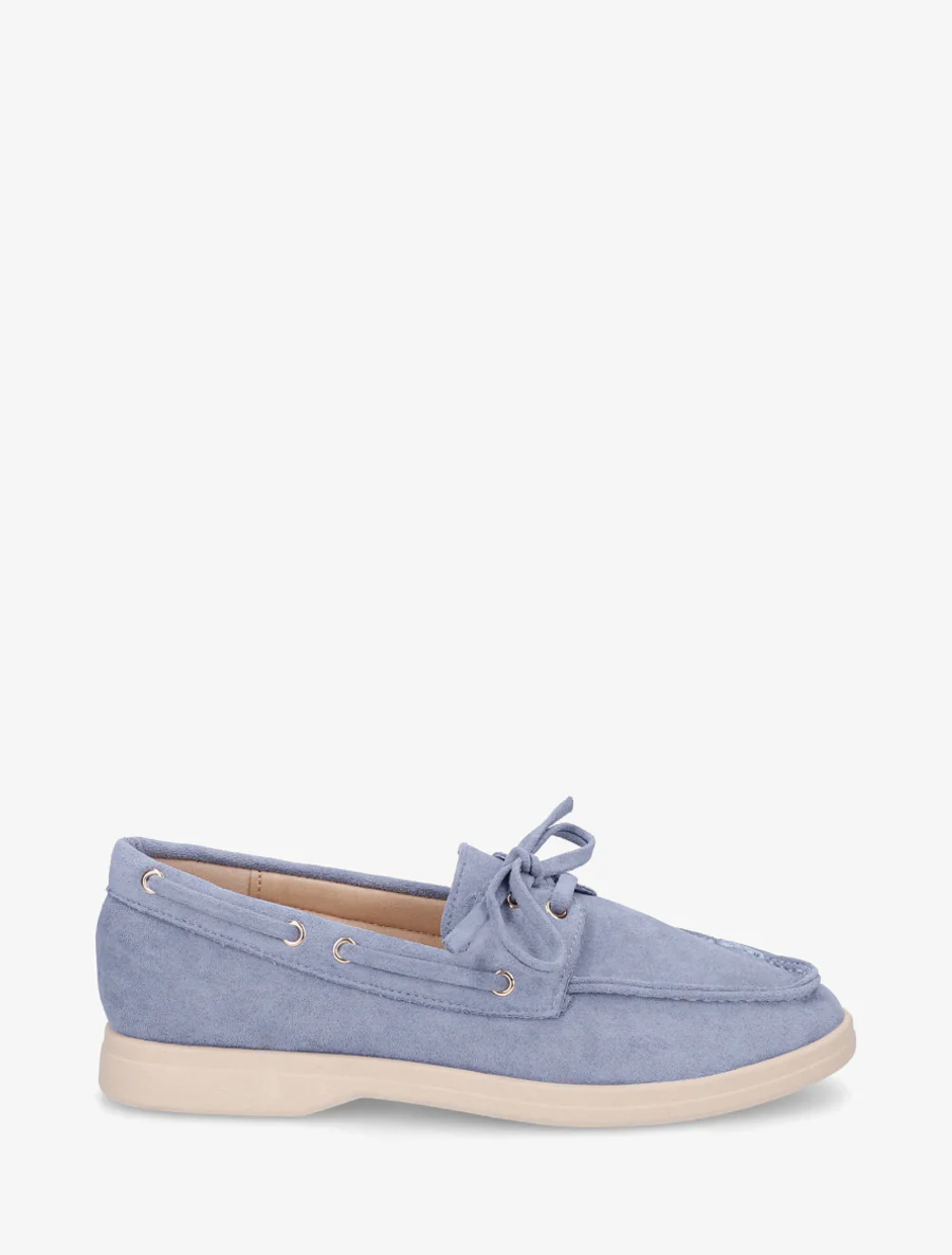 Mocassins en suédine à lacets - Bleu clair