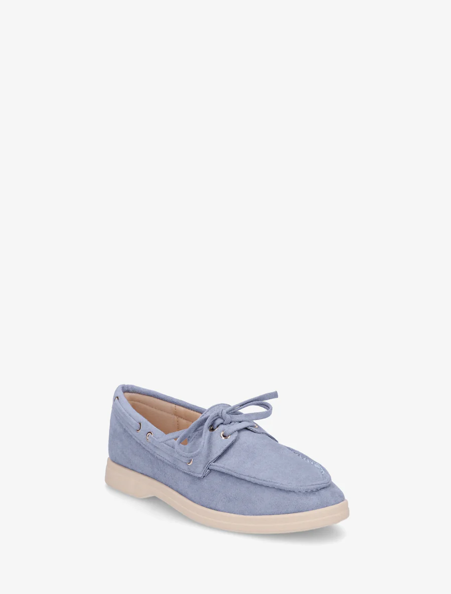 Mocassins en suédine à lacets - Bleu clair - Image 2