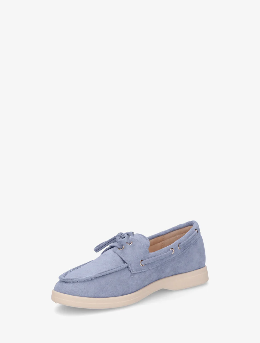 Mocassins en suédine à lacets - Bleu clair - Image 3