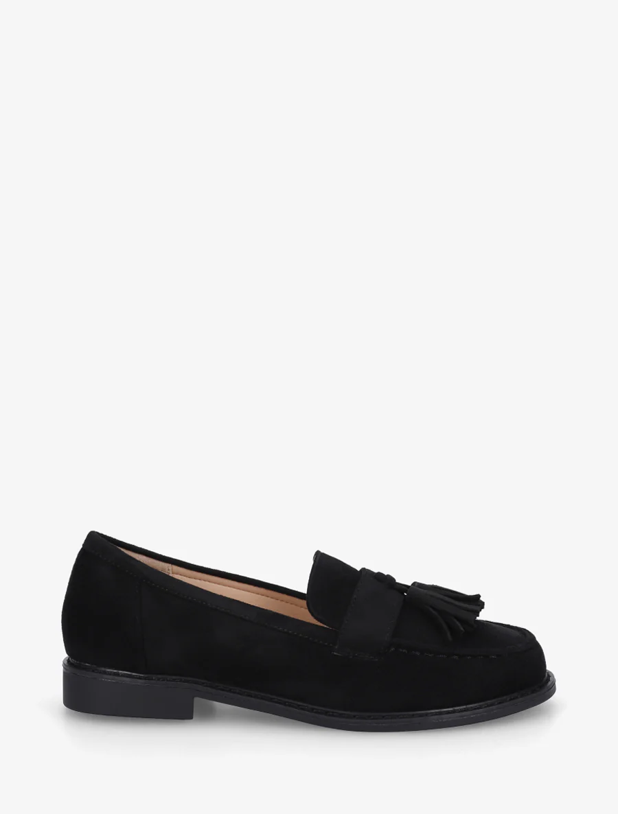 Mocassins en suédine à pampilles - Noir