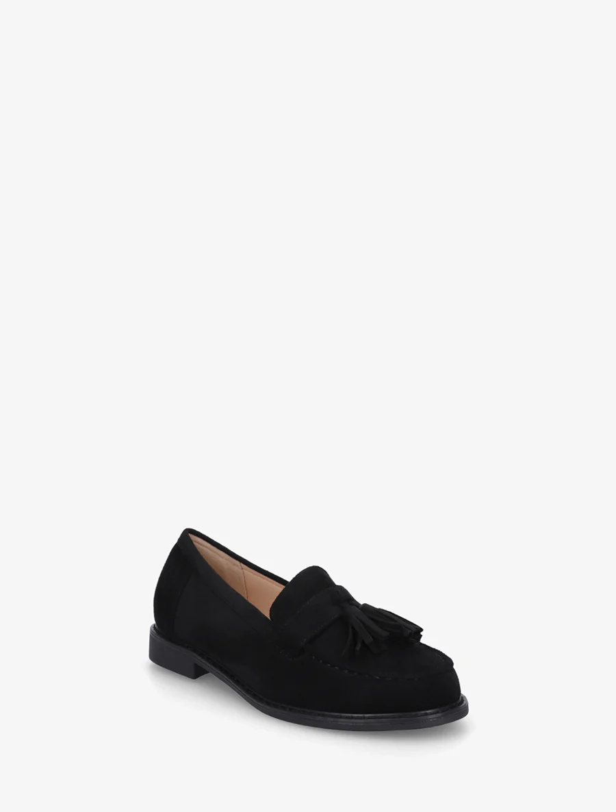 Mocassins en suédine à pampilles - Noir - Image 2