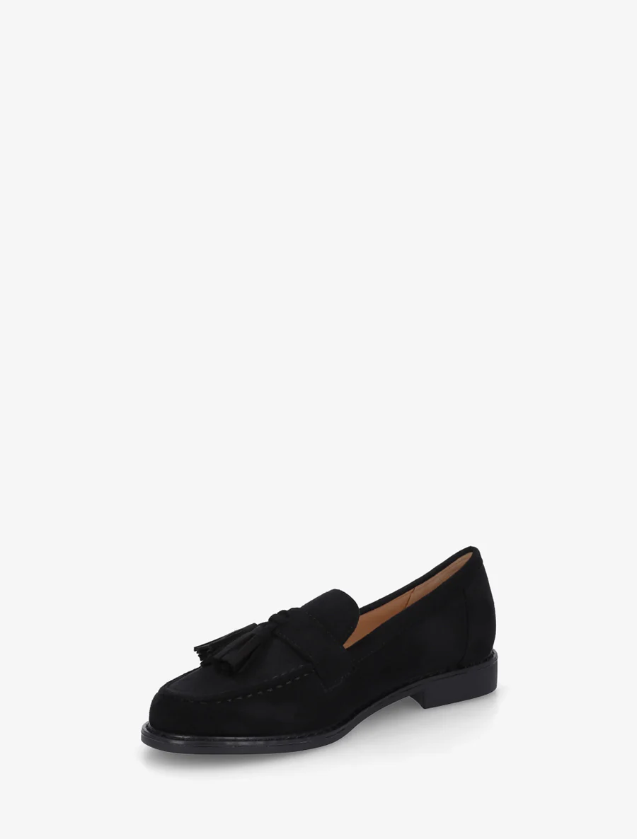 Mocassins en suédine à pampilles - Noir - Image 3