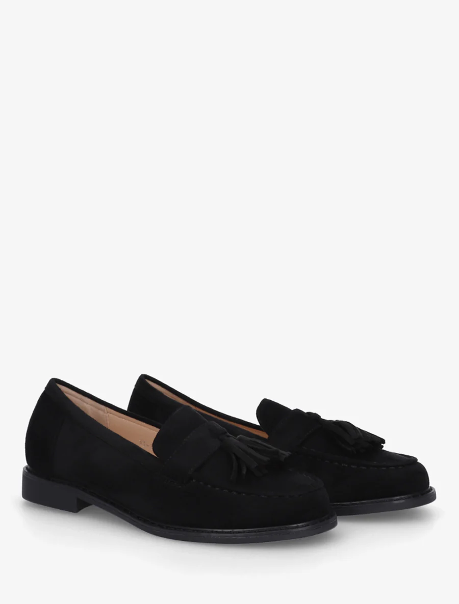 Mocassins en suédine à pampilles - Noir - Image 4