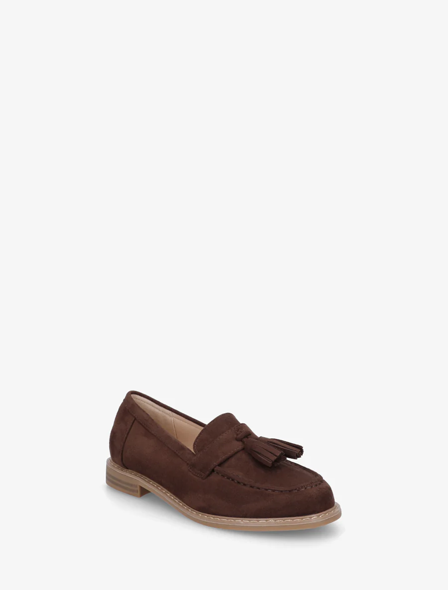 Mocassins en suédine à pampilles - Marron - Image 2