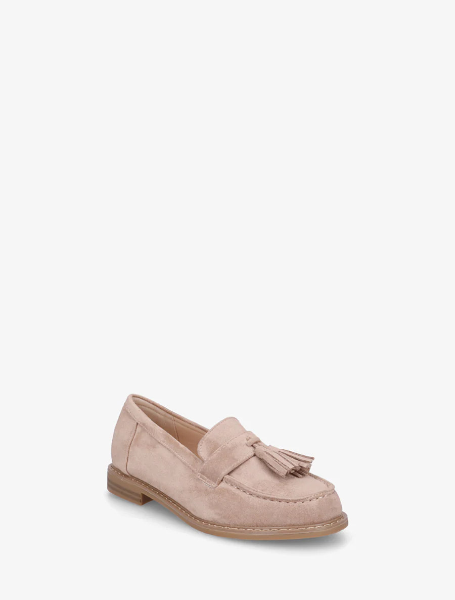Mocassins en suédine à pampilles - Taupe - Image 2