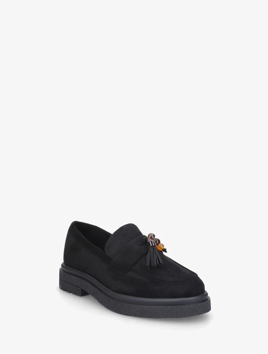 Mocassins en suédine à perles - Noir - Image 2
