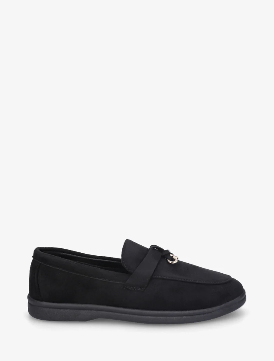 Mocassins en suédine à semelle plate - Noir