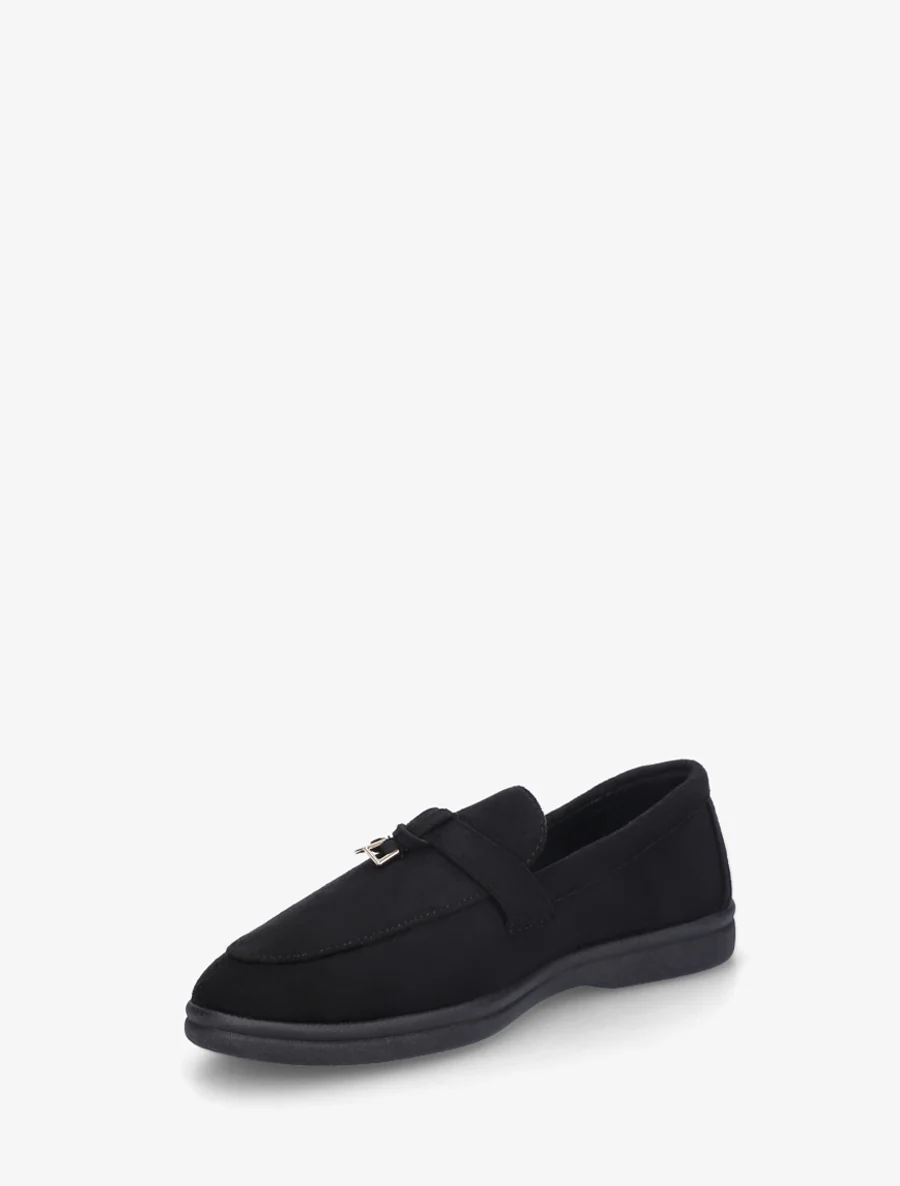 Mocassins en suédine à semelle plate - Noir - Image 3