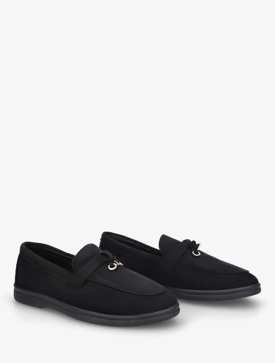 Mocassins en suédine à semelle plate - Noir - Image 4
