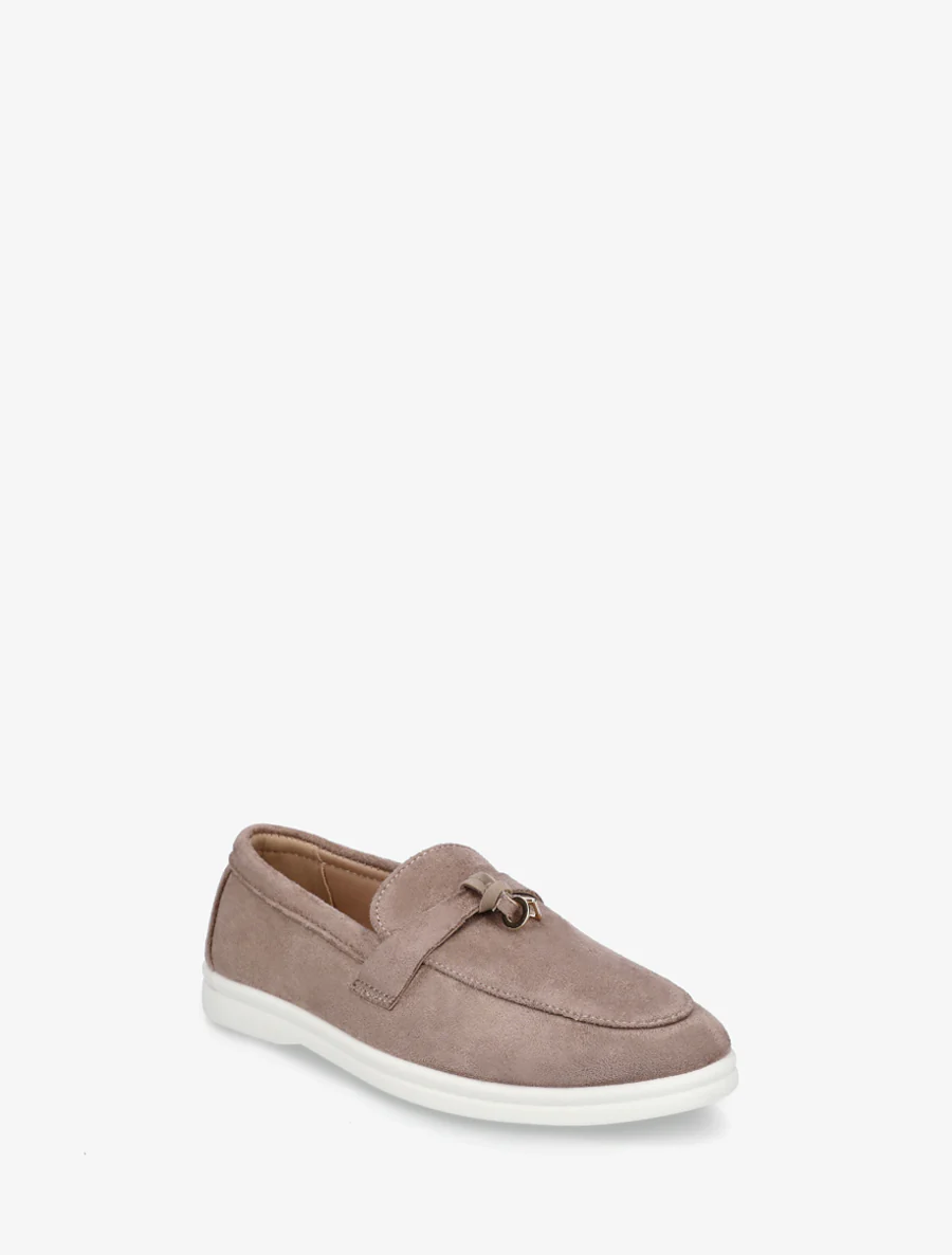 Mocassins en suédine à semelle plate - Taupe - Image 2