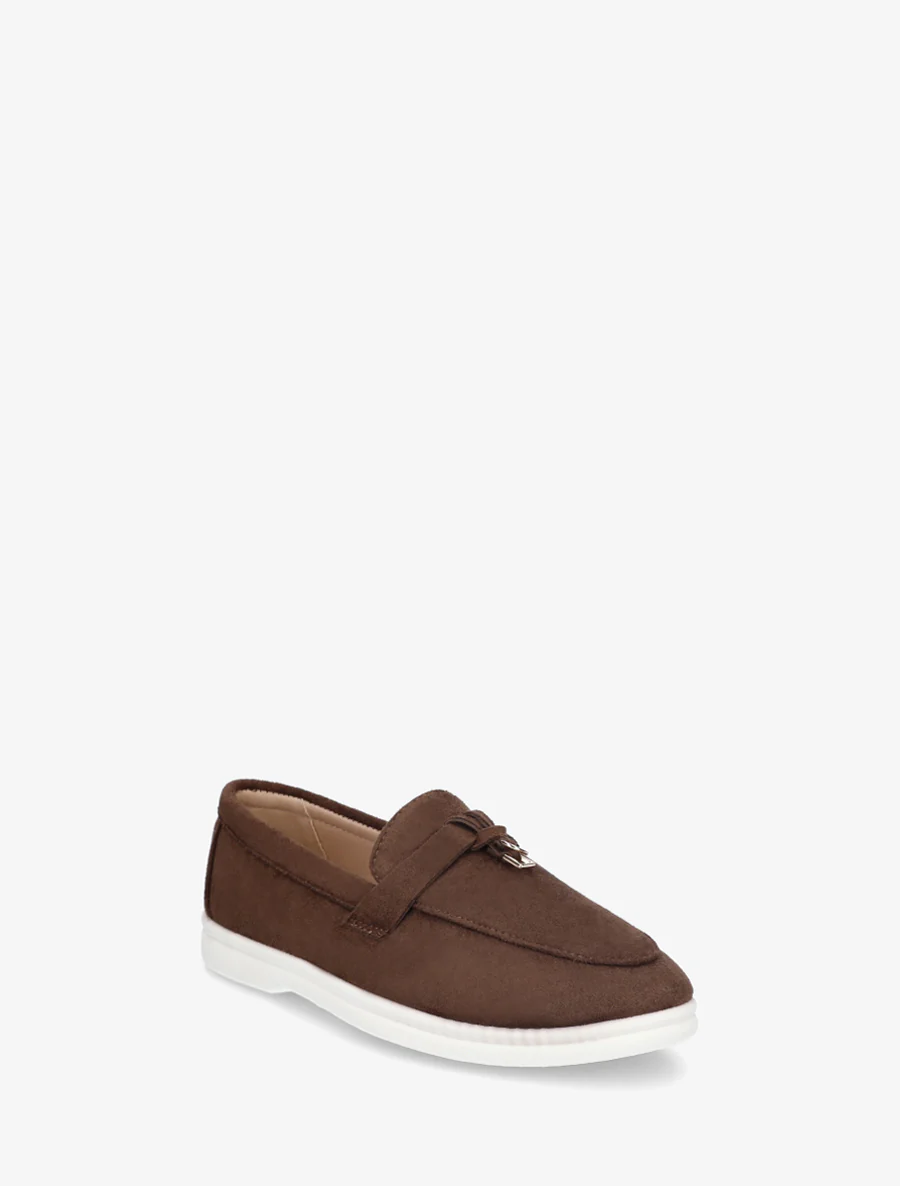 Mocassins en suédine à semelle plate - Marron - Image 2