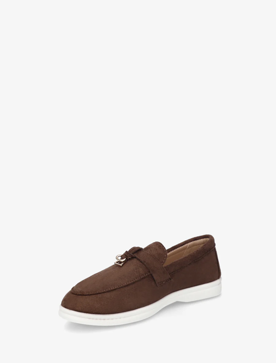 Mocassins en suédine à semelle plate - Marron - Image 3