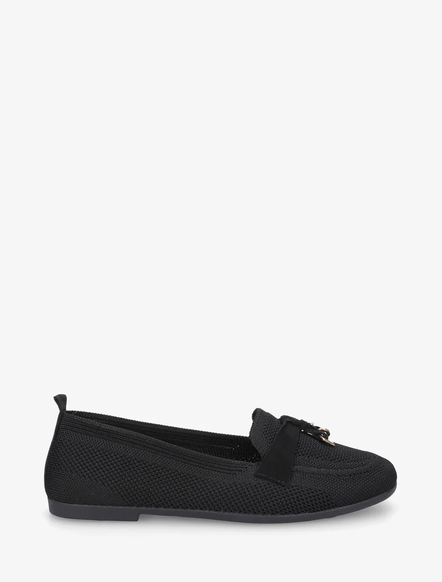 Mocassins en tissu à bijoux - Noir