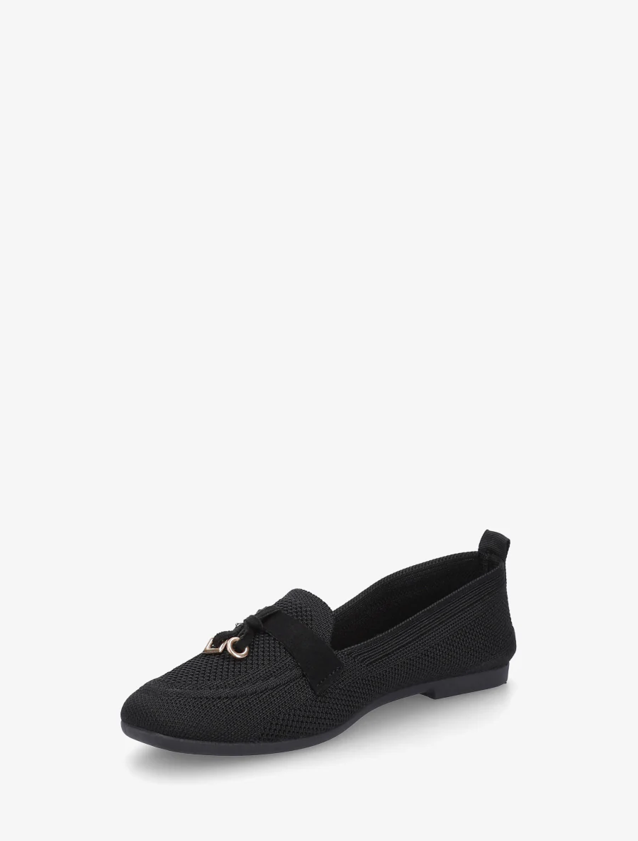 Mocassins en tissu à bijoux - Noir - Image 3
