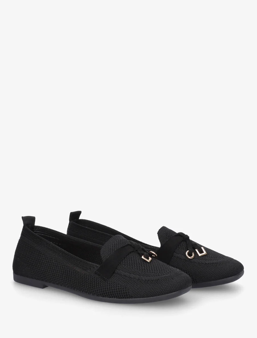 Mocassins en tissu à bijoux - Noir - Image 4