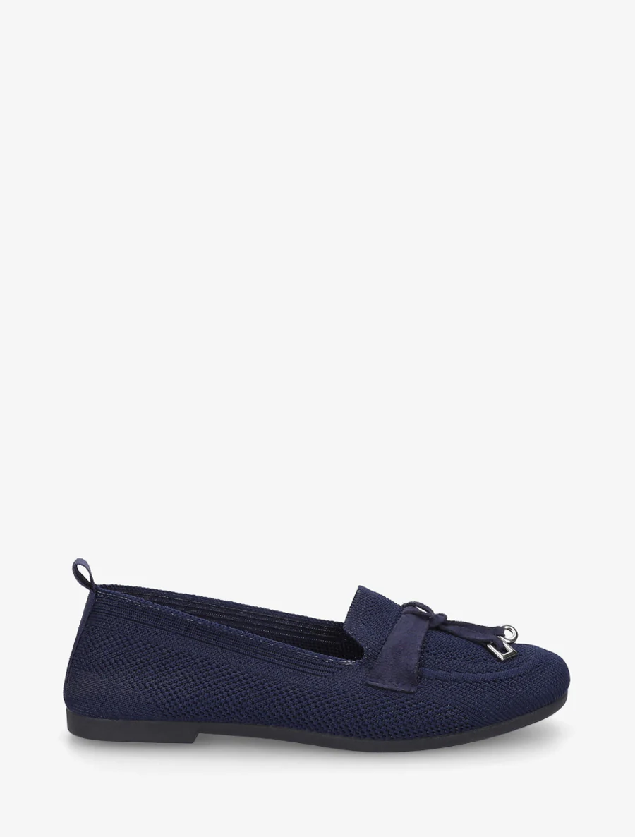 Mocassins en tissu à bijoux - Marine