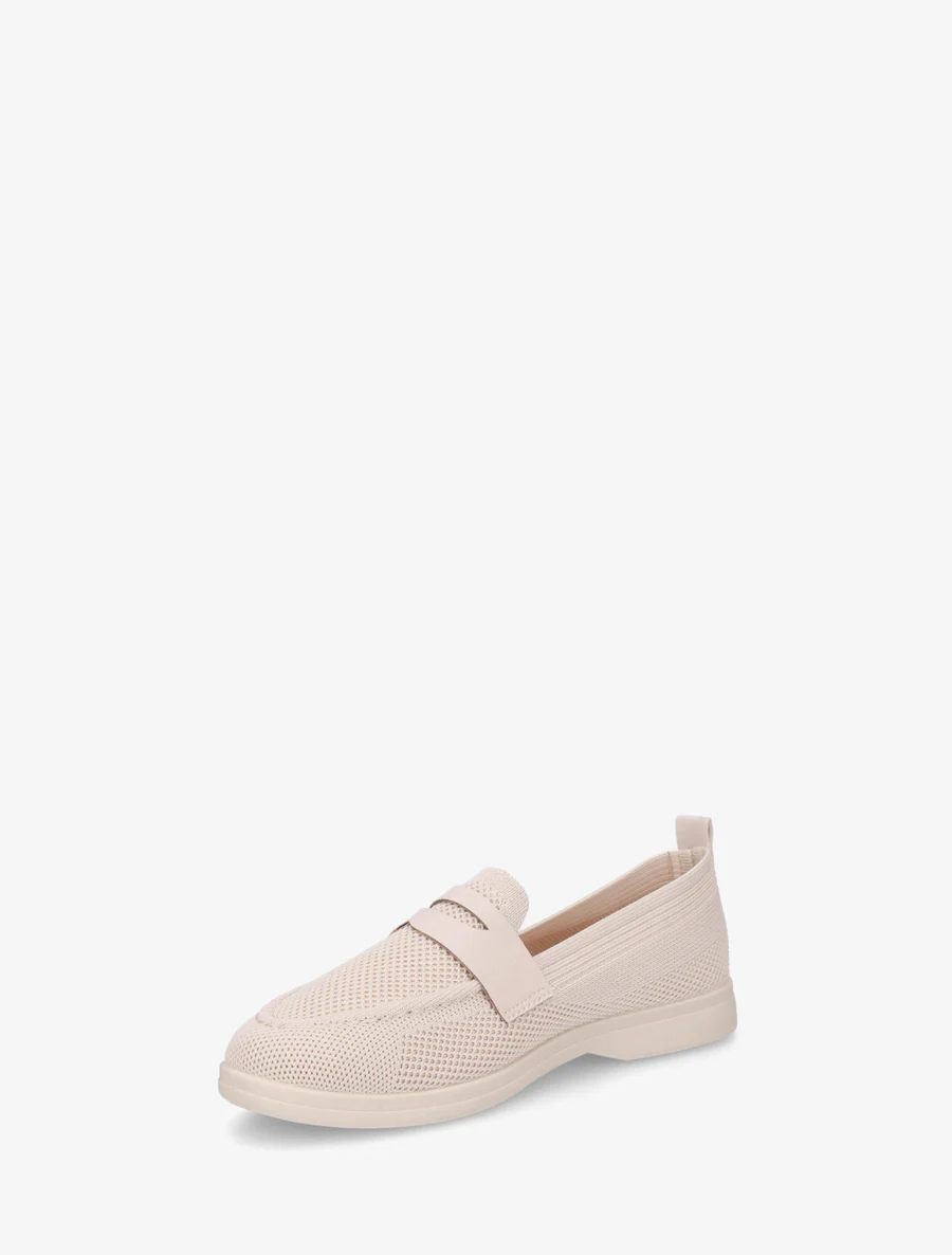 Mocassins en tissu à empiècement simili - Beige - Image 3