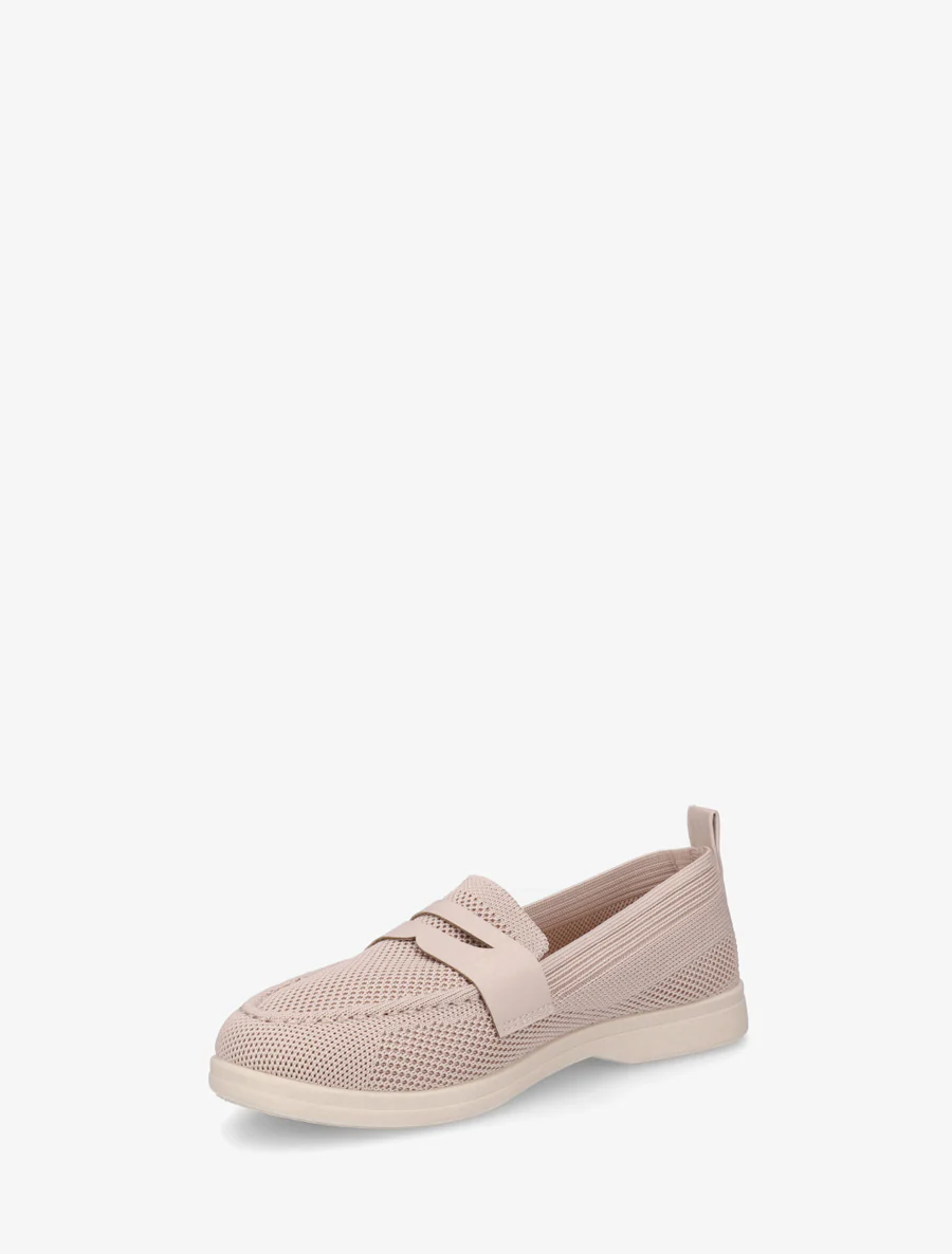 Mocassins en tissu à empiècement simili - Taupe - Image 3