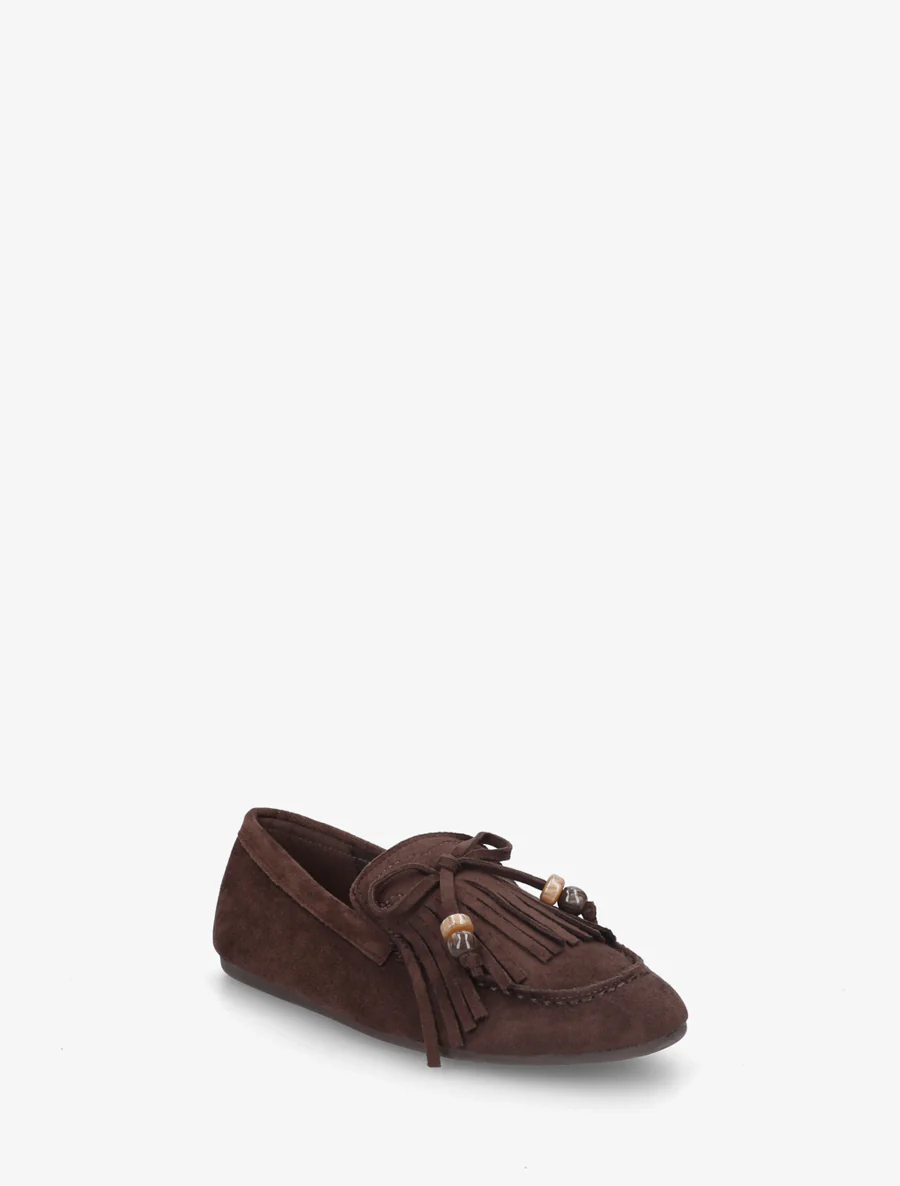 Mocassins frangés en suédine - Marron - Image 2