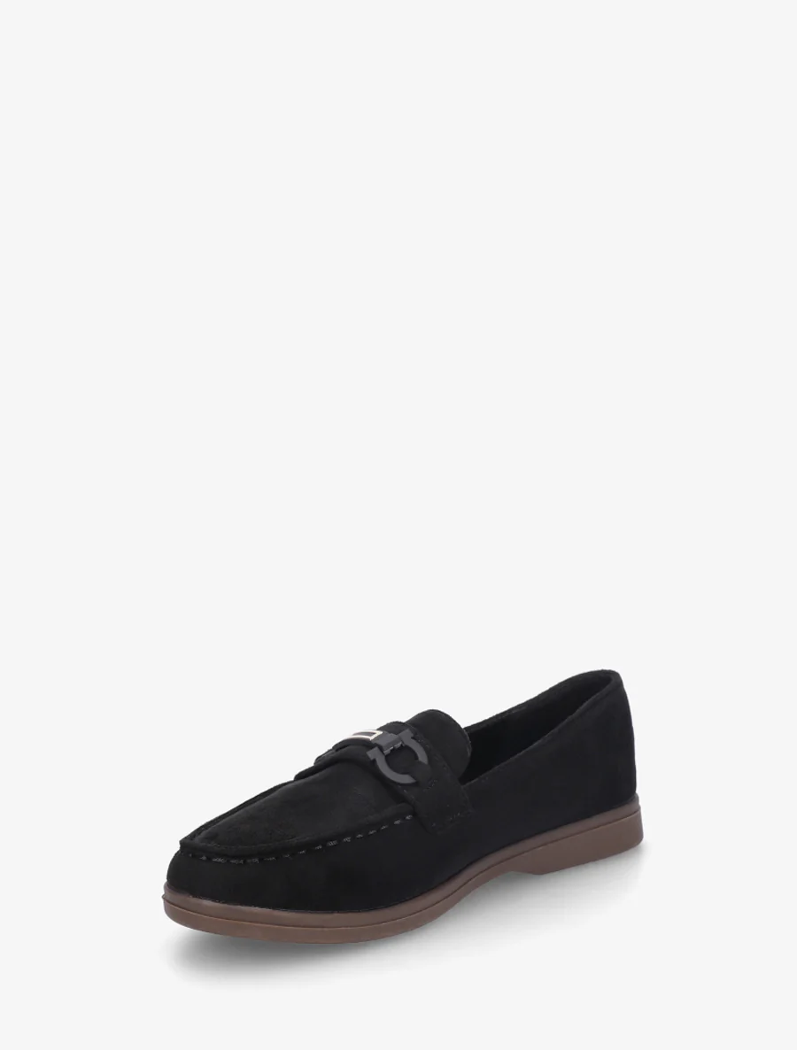 Mocassins plats en suédine - Noir - Image 3