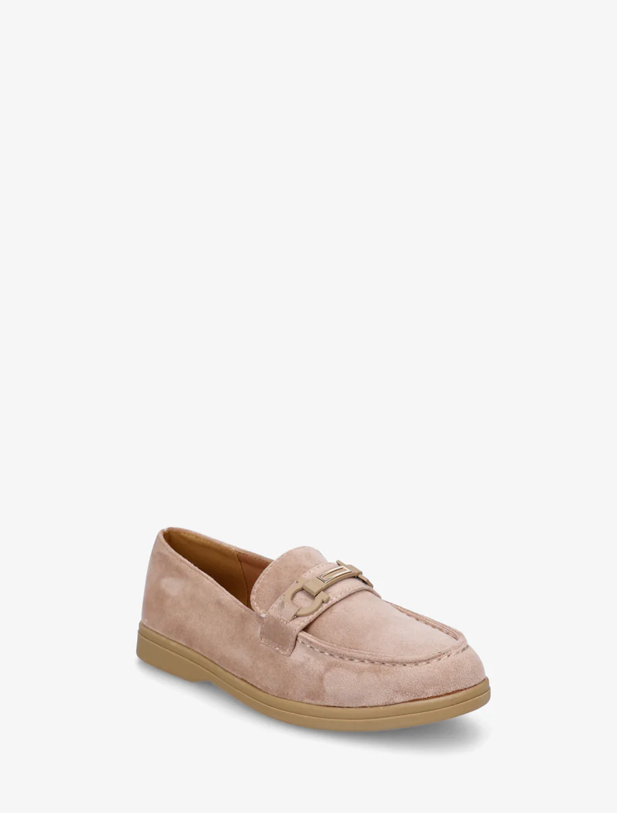 Mocassins plats en suédine - Taupe - Image 2