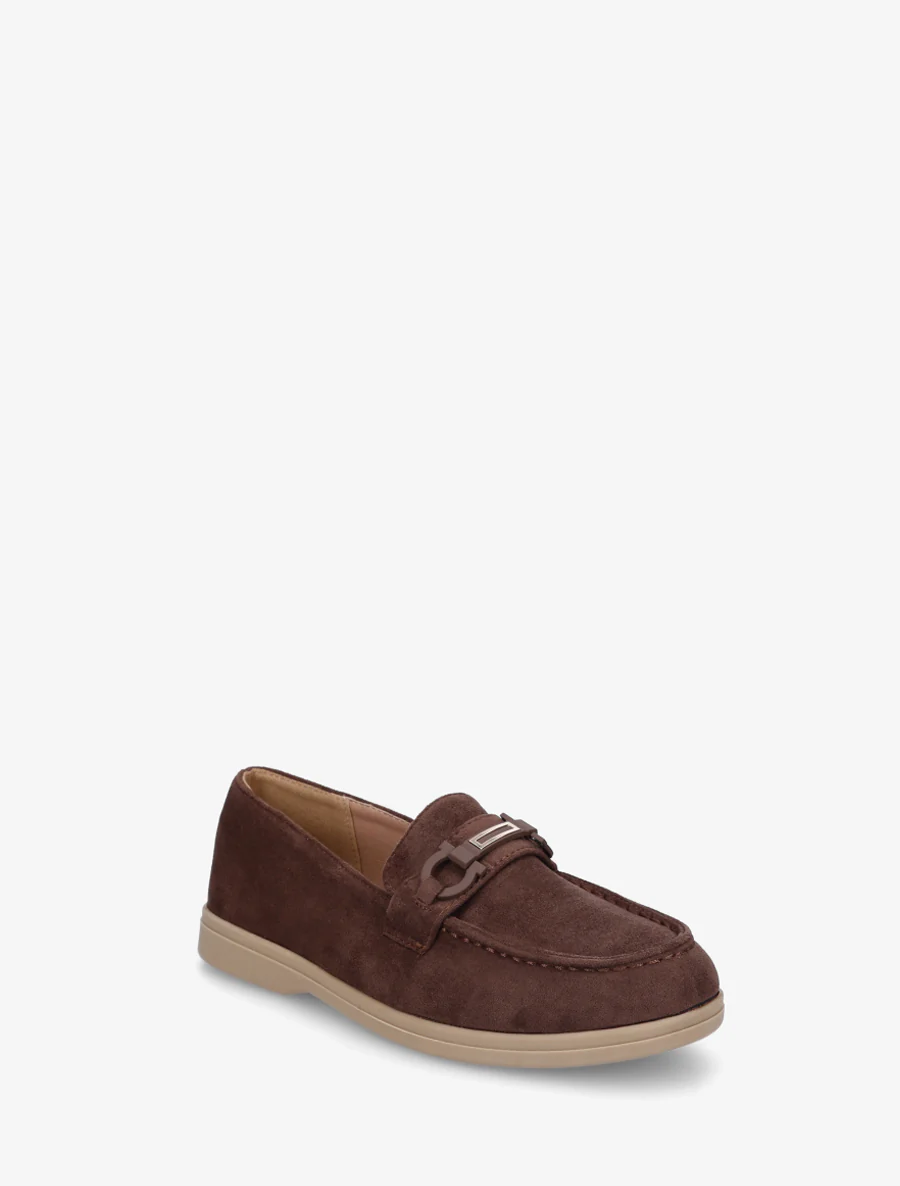 Mocassins plats en suédine - Marron - Image 2