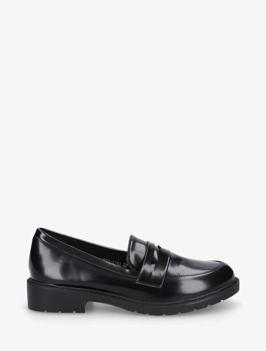 Mocassins unis en simili - Noir