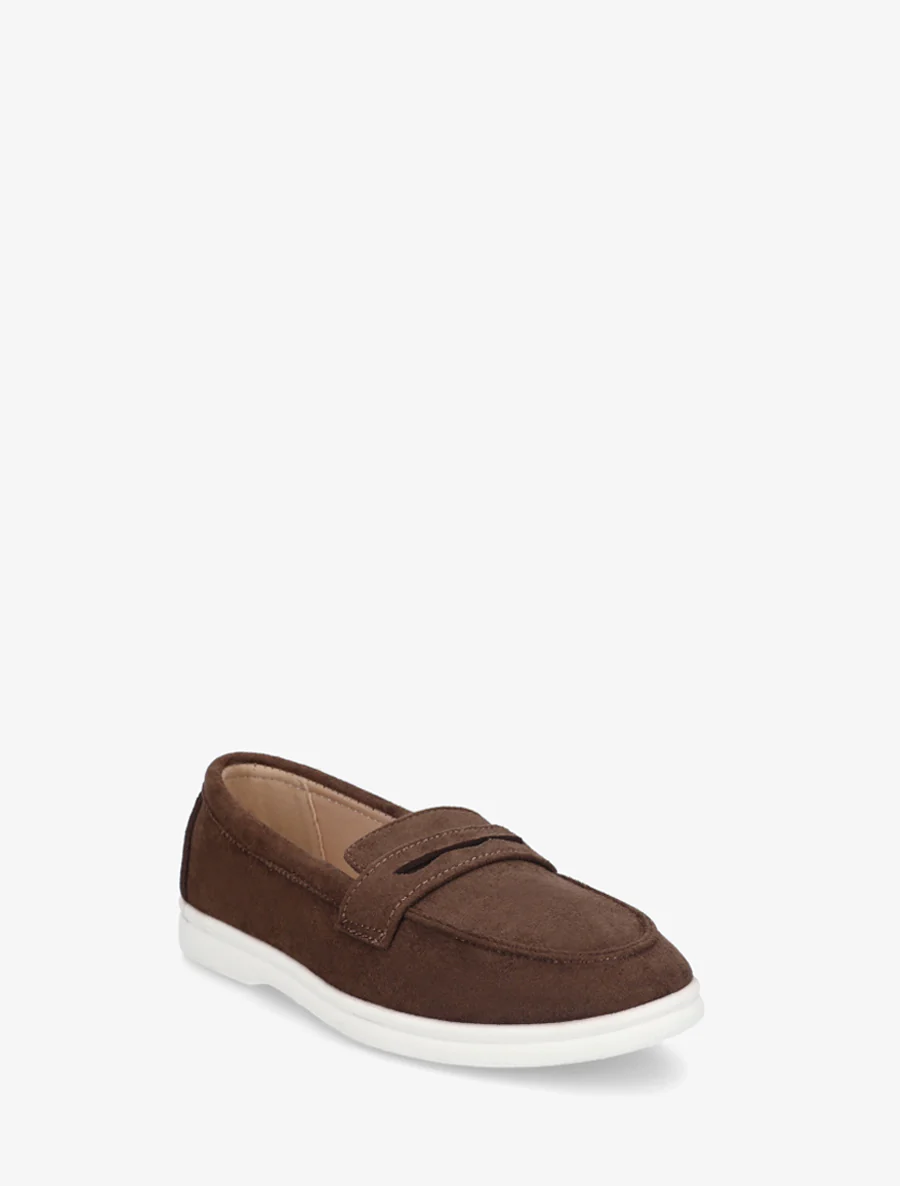 Mocassins unis en suédine - Marron - Image 2