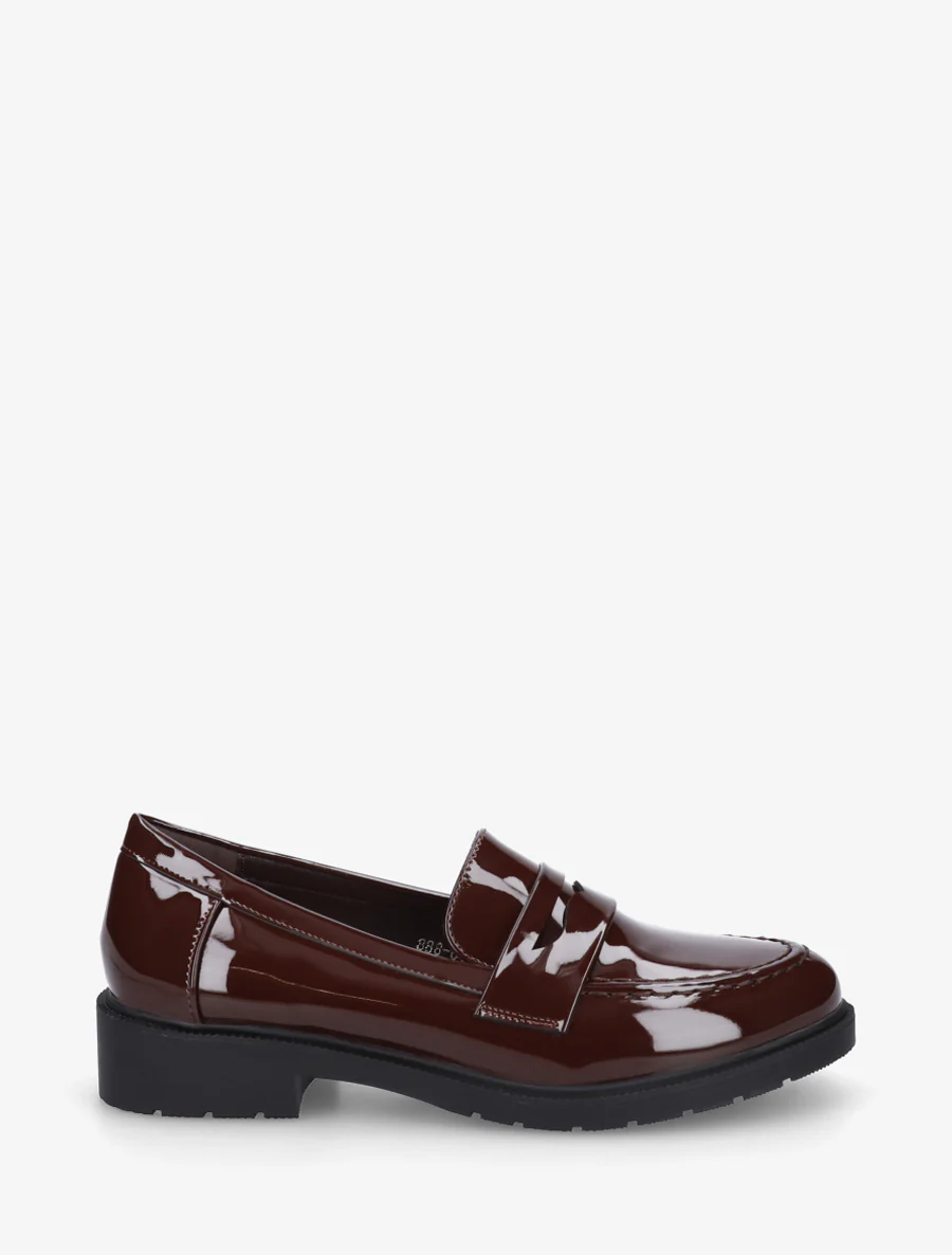 Mocassins vernis en simili - Marron