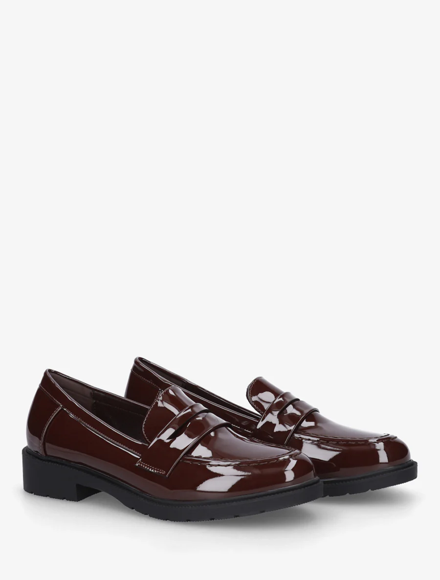 Mocassins vernis en simili - Marron - Image 4