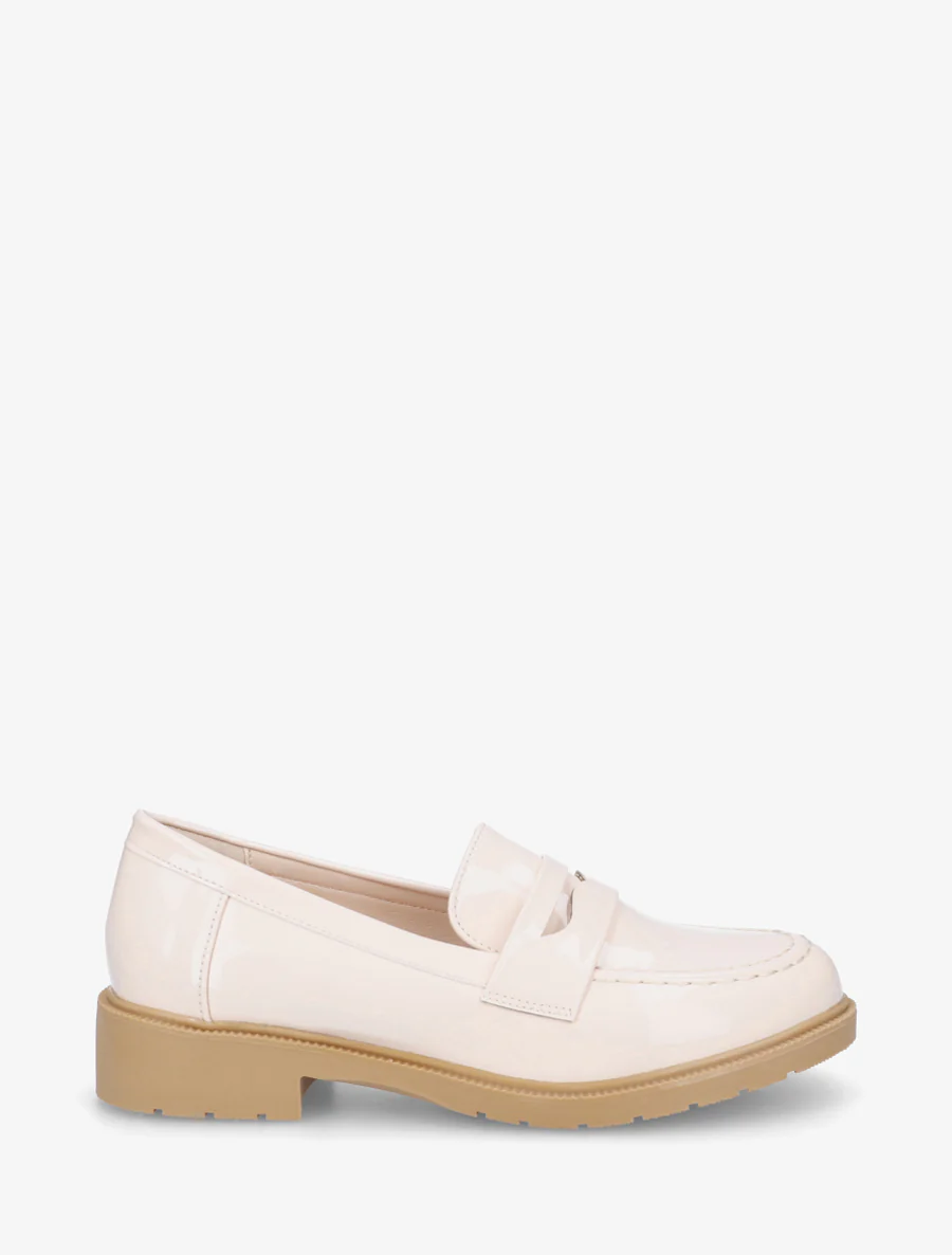 Mocassins vernis en simili - Beige