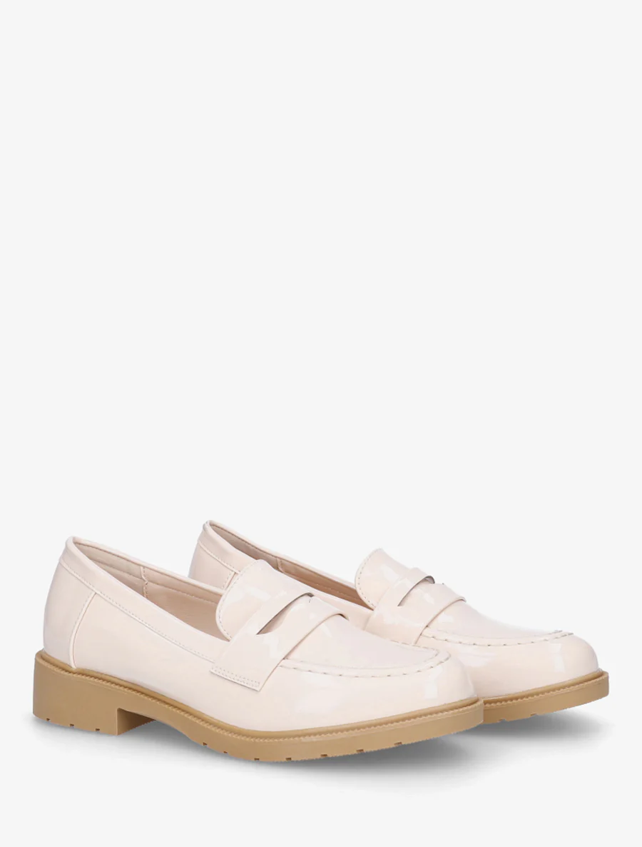 Mocassins vernis en simili - Beige - Image 4