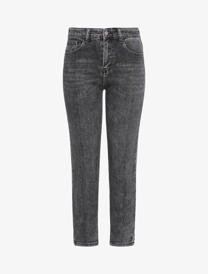 Mom jean 7/8 délavé - Anthracite