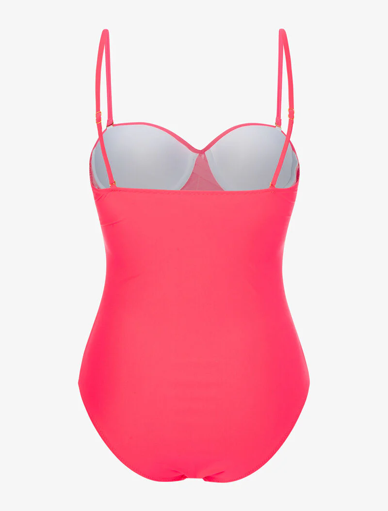 Monokini à bandeau torsadé - corail fluo - Image 2