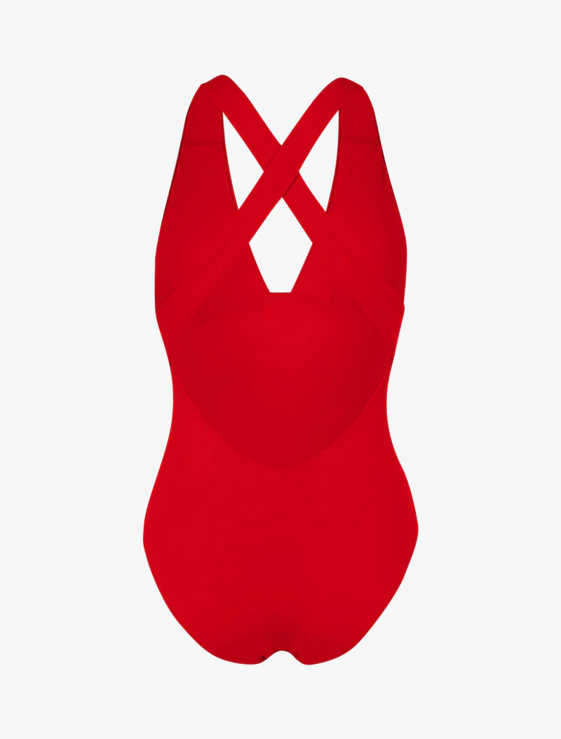 Monokini à décolleté profond - rouge - Image 2