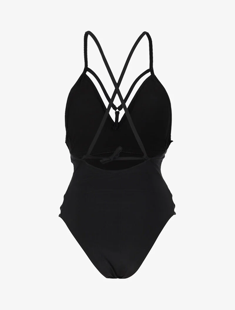 Monokini à lanières croisées - noir - Image 2