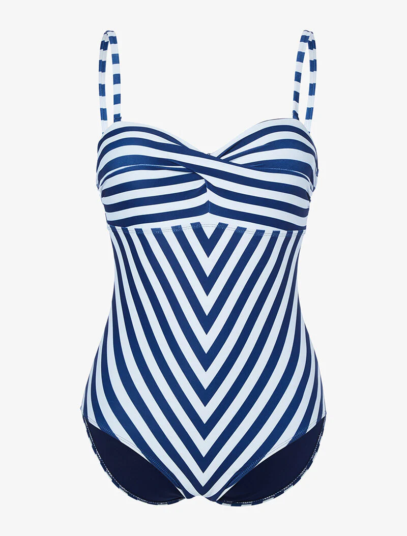 Monokini à rayures - bleu marine - marine